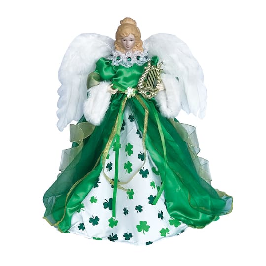 Santa's Workshop 15" Shamrock Angel Tree Topper By Santasworkshop | 12" x 15" | Michaels®